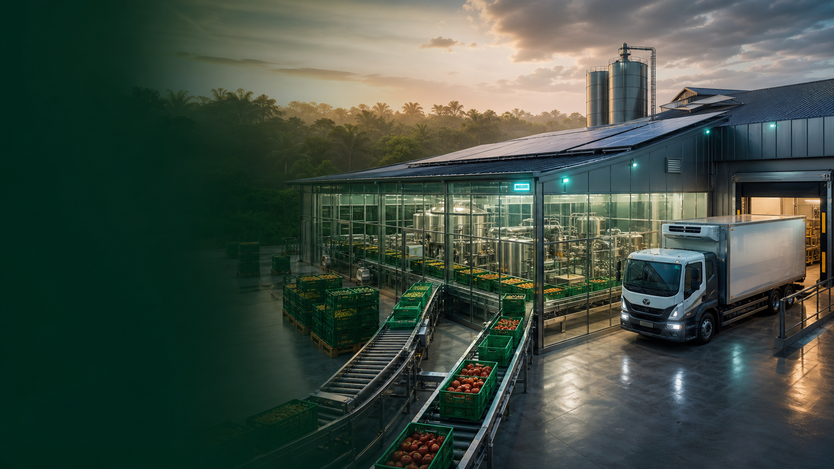 Automated agricultural aggregation, processing and cold-chain hub